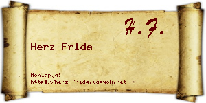 Herz Frida névjegykártya
